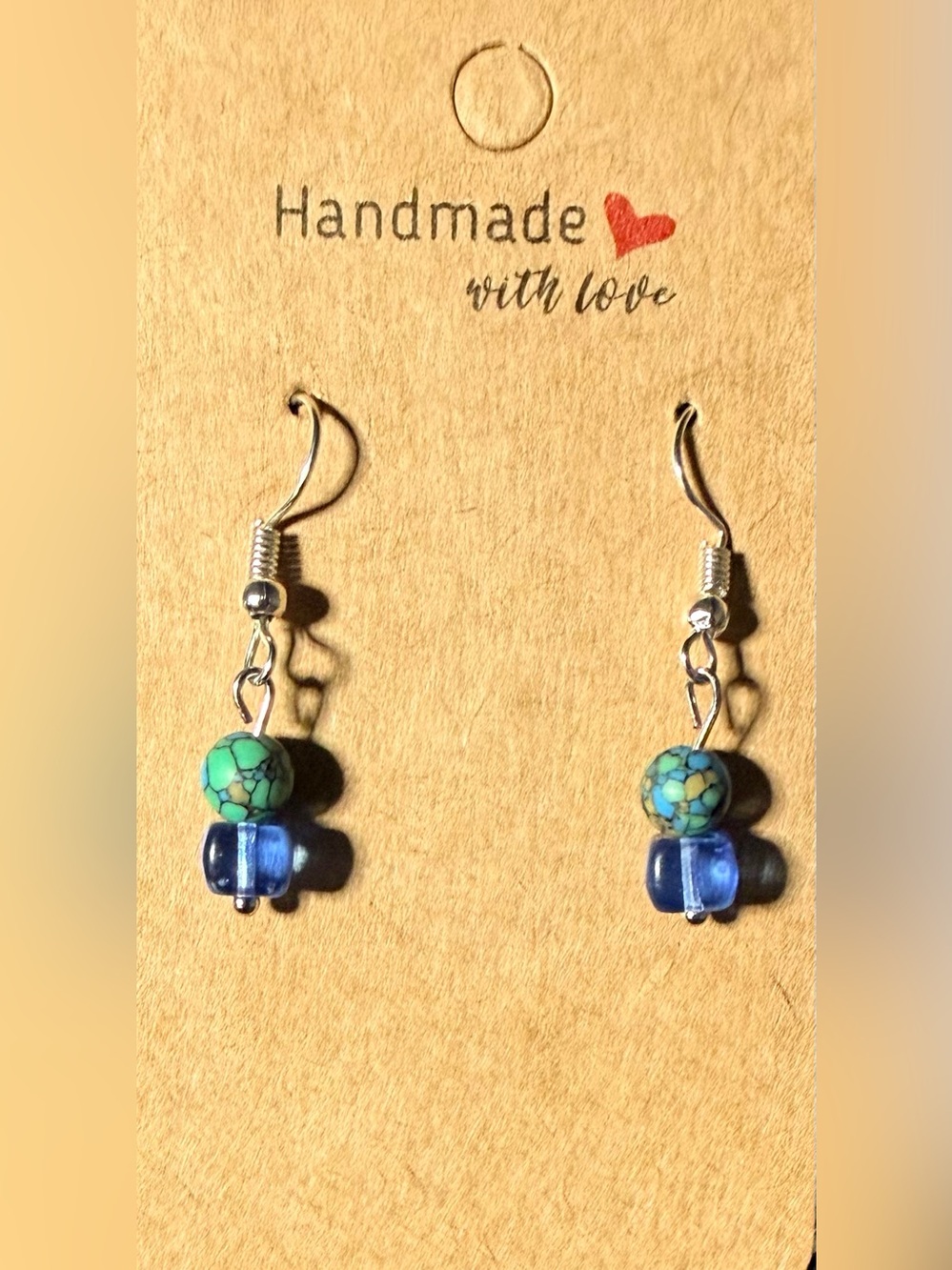 ✨Handmade✨ Blue and Turquoise Bead Drop Earrings - Hypoallergenic